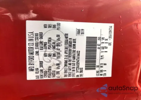 2004 Ford Ranger Super Cab из США, поврежденный, VIN 1FTZR45E94TA16632